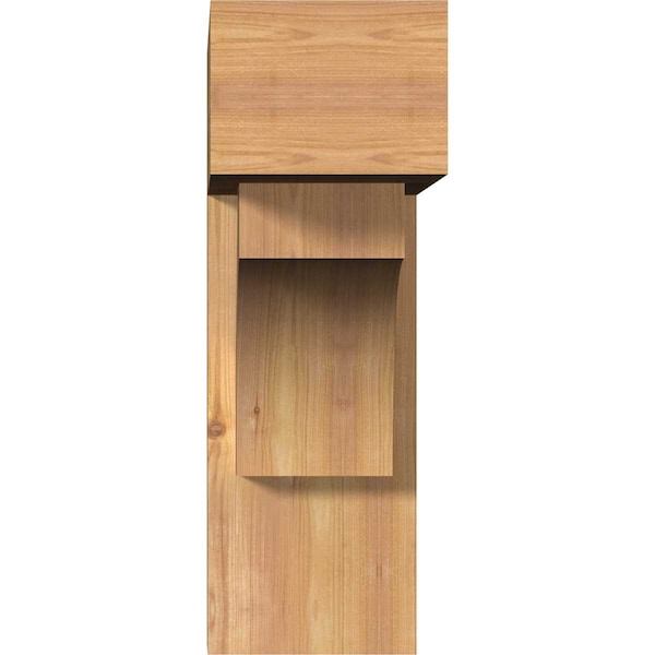 Westlake Block Smooth Bracket W/ Offset Brace, Western Red Cedar, 7 1/2W X 22D X 22H